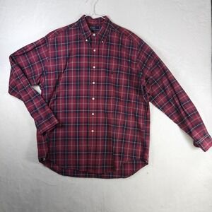 Polo Ralph Lauren Plaid Button Down Shirt Red Navy Long Sleeve Mens L Canada